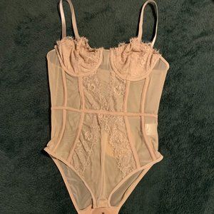 NWT Nude Lace Bodysuit